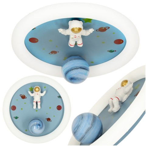 Lampa LED sufitowa plafon do pokoju dziecięcego ściemniana + pilot astronauta Kik Sp. z o. o. Sp. k.