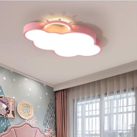 Lampa LED sufitowa plafon do pokoju dziecięcego ściemniana + pilot chmurka różowa Kik Sp. z o. o. Sp. k.