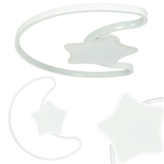 Lampa LED sufitowa plafon do pokoju dziecięcego ściemniana + pilot księżyc biała Kik Sp. z o. o. Sp. k.
