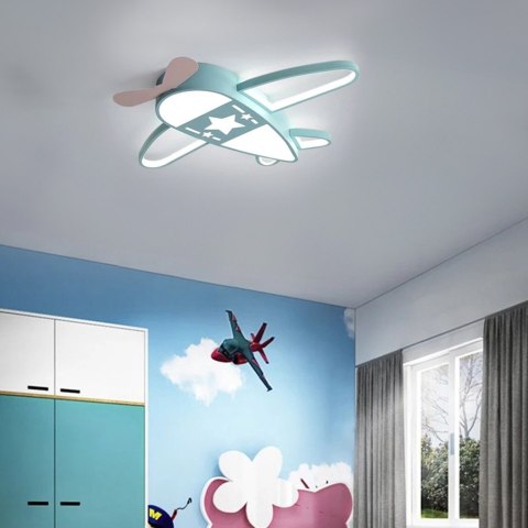 Lampa LED sufitowa plafon do pokoju dziecięcego ściemniana + pilot samolot Kik Sp. z o. o. Sp. k.
