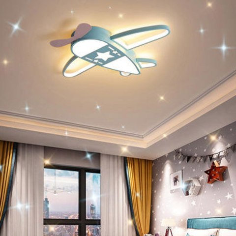 Lampa LED sufitowa plafon do pokoju dziecięcego ściemniana + pilot samolot Kik Sp. z o. o. Sp. k.