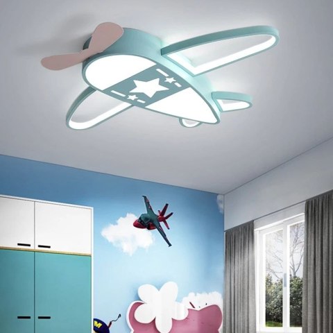 Lampa LED sufitowa plafon do pokoju dziecięcego ściemniana + pilot samolot Kik Sp. z o. o. Sp. k.