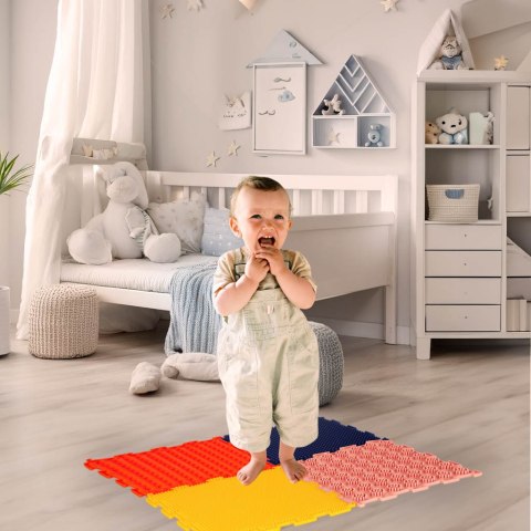 Mata sensoryczna puzzle montessori do masażu stóp 8 elementów kolorowe Kik Sp. z o. o. Sp. k.