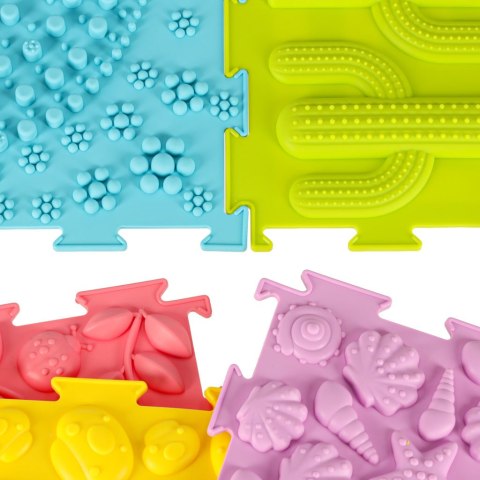 Mata sensoryczna puzzle montessori do masażu stóp 8 elementów pastelowe Kik Sp. z o. o. Sp. k.