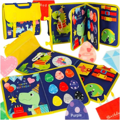 Tablica manipulacyjna sensoryczna montessori walizka plecak niebieski Kik Sp. z o. o. Sp. k.
