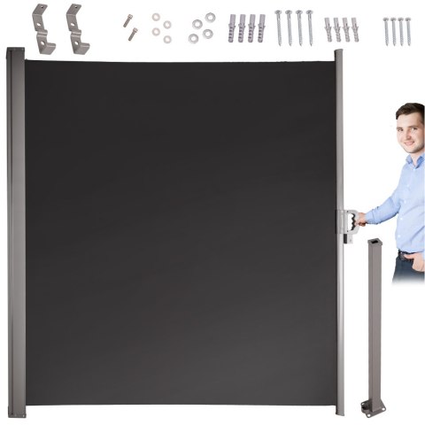 Markiza boczna tarasowa LUARO parawan zwijany 160 x 300 cm ciemnoszary Kik Sp. z o. o. Sp. k.