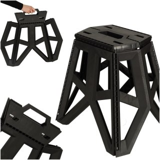 Taboret składany krzesełko turystyczne kempingowe przenośne 40 cm czarny Kik Sp. z o. o. Sp. k.