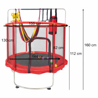 Trampolina dla dzieci ogrodowa siatka piłki koszykówka 155cm czerwona Kik Sp. z o. o. Sp. k.