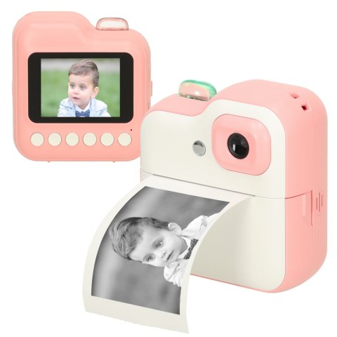 Aparat fotograficzny natychmiastowy drukarka termiczna + wkłady karta 32GB różowy Kik Sp. z o. o. Sp. k.