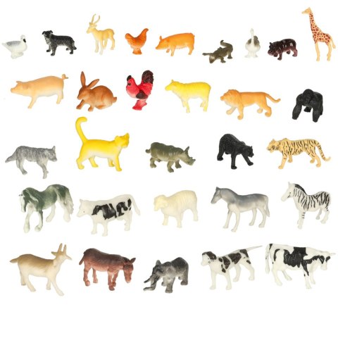 Figurki zwierząt zwierzęta zoo safari farma akcesoria skrzynka 59 el. Kik Sp. z o. o. Sp. k.