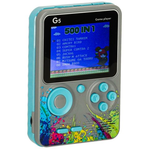 Konsola przenośna do gier mini elektroniczna retro 500 gier szara Kik Sp. z o. o. Sp. k.