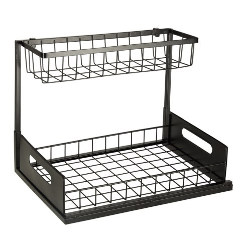 Organizer szafka półka kuchenna kosz pod zlew umywalkę wysuwana półka pojemnik 2-poziomowy metal Kik Sp. z o. o. Sp. k.