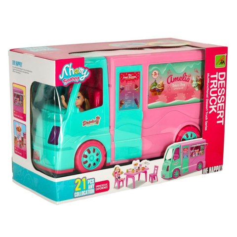 Samochód dla lalek kamper food truck zestaw 21 el. Kik Sp. z o. o. Sp. k.