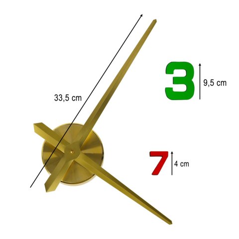 Zegar ścienny naklejany DIY regulowany 80-90 cm złoty kolorowy 12 cyfr Kik Sp. z o. o. Sp. k.