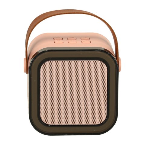 Zestaw do karaoke głośnik Bluetooth 2 mikrofony USB LED 6W różowy Kik Sp. z o. o. Sp. k.