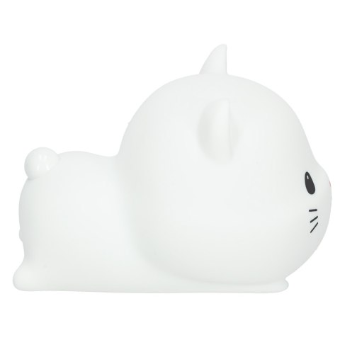 Lampka nocna dla dzieci silikonowa dotykowa miękka USB biała kotek leżący Kik Sp. z o. o. Sp. k.