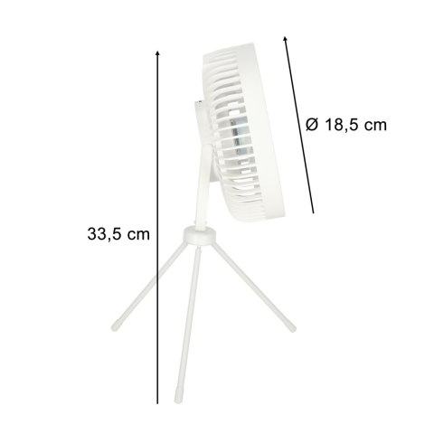 Wentylator biurkowy wiatrak stojący bezprzewodowy USB na pilot z lampką 4 poziomy mocy 18cm biały Kik Sp. z o. o. Sp. k.