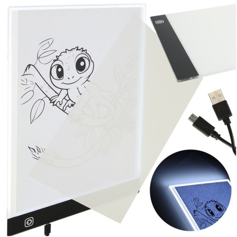 Deska kreślarska tablica tablet graficzny kalka do rysowania podświetlana LED A4 Kik Sp. z o. o. Sp. k.
