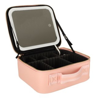 Kosmetyczka organizer na kosmetyki biżuterię kuferek z lusterkiem 10-krotne powiększenie różowy Kik Sp. z o. o. Sp. k.