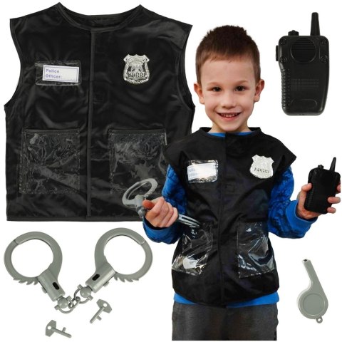 Kostium strój karnawałowy przebranie policjant kajdanki gwizdek zestaw 3-8 lat Kik Sp. z o. o. Sp. k.