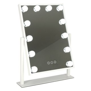 Lusterko do makijażu kosmetyczne podświetlane 12 LED Hollywood z 12 żarówkami USB 30 x 40 cm Kik Sp. z o. o. Sp. k.