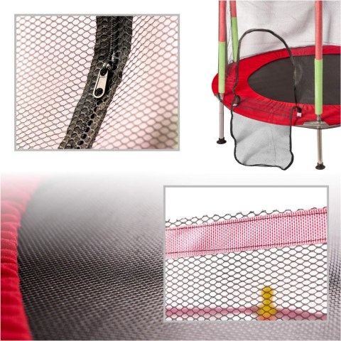Trampolina do domu ogrodu dla dzieci siatka piłki 140cm 55inch czerwona Kik Sp. z o. o. Sp. k.
