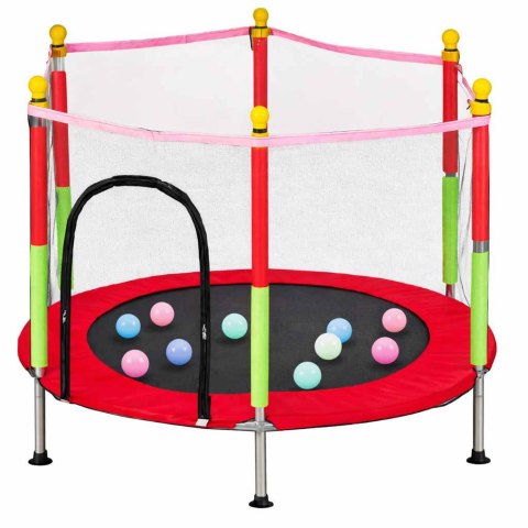 Trampolina do domu ogrodu dla dzieci siatka piłki 140cm 55inch czerwona Kik Sp. z o. o. Sp. k.