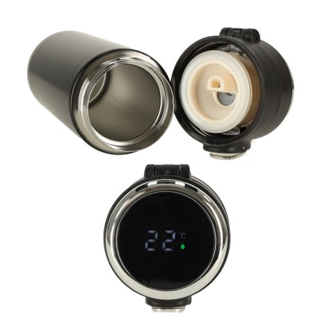 Kubek bidon termiczny z ustnikiem termos LED 350ml czarny Kik Sp. z o. o. Sp. k.