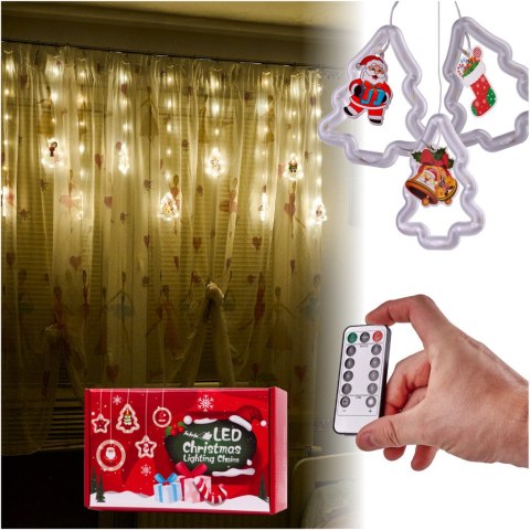 Kurtyna LED na okno girlanda świąteczna choinkowa 3 m 125 LED Kik Sp. z o. o. Sp. k.
