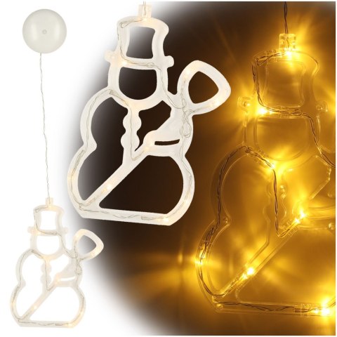 Lampki LED wisząca dekoracja świąteczna okna bałwanek 49cm przyssawka 10 LED Kik Sp. z o. o. Sp. k.