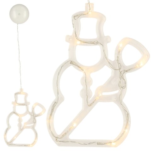 Lampki LED wisząca dekoracja świąteczna okna bałwanek 49cm przyssawka 10 LED Kik Sp. z o. o. Sp. k.