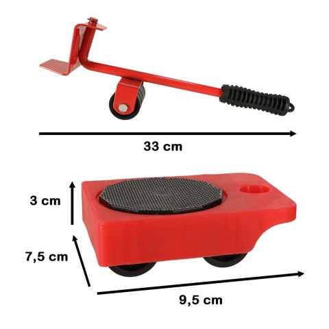 Rolki do transportu zestaw do przesuwania mebli 150kg 5w1 Kik Sp. z o. o. Sp. k.