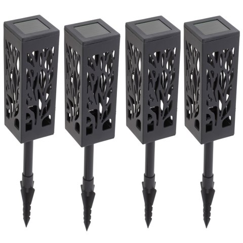 Lampa solarna ogrodowa ażurowa latarenka lamion LED czujnik zmierzchu wbijana 4szt. Kik Sp. z o. o. Sp. k.
