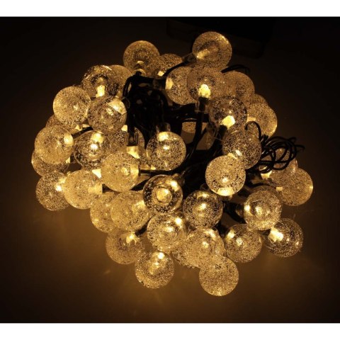 Lampki ogrodowe solarne kulki 7m 50LED ciepły biały Kik Sp. z o. o. Sp. k.