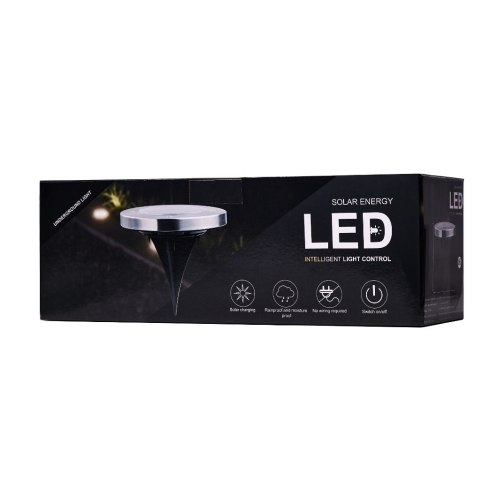 Lampy ogrodowe solarne najazdowe gruntowe czujnik zmierzchu wbijane świecący dysk 8LED 12szt. zimny biały Kik Sp. z o. o. Sp. k.