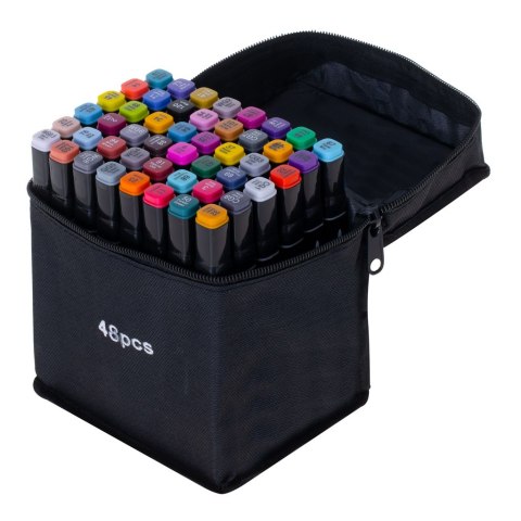 Markery dwustronne mazaki alkoholowe w etui 48 + podstawka Kik Sp. z o. o. Sp. k.