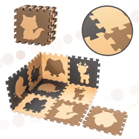Mata edukacyjna piankowa puzzle beż 85 x 85 cm 9 elementów Kik Sp. z o. o. Sp. k.