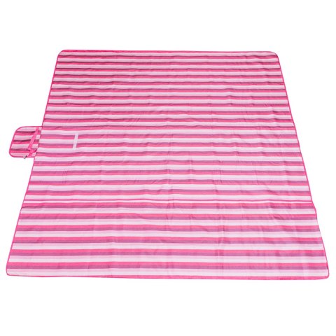 Mata plażowa wodoodporna koc piknikowy plażowy składany torba XXL 200x200cm różowa Kik Sp. z o. o. Sp. k.