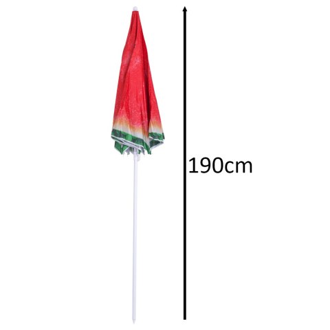 Parasol ogrodowy plażowy regulowany łamany 150cm arbuz UV Kik Sp. z o. o. Sp. k.