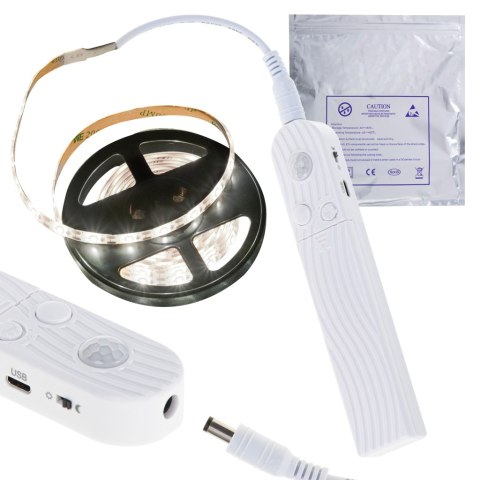 Taśma LED na baterie USB czujnik ruchu 2M zimny biały Kik Sp. z o. o. Sp. k.