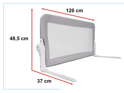 Barierka osłona ochronna do łóżka otwierana 120cm szara Kik Sp. z o. o. Sp. k.