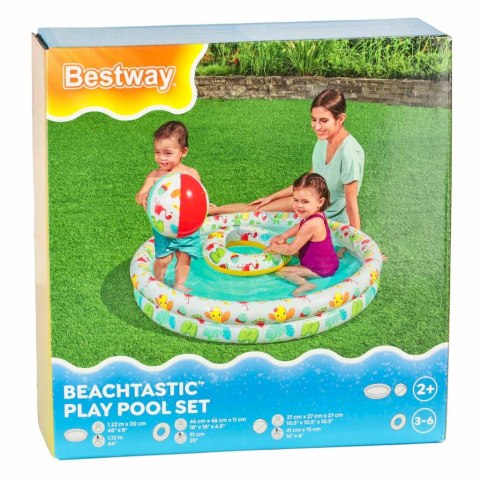 Basen dmuchany ogrodowy 3w1 dla dzieci kółko piłka BESTWAY 51124 122cm Xiamen Zhansong Commerce Trading Co.,Ltd.