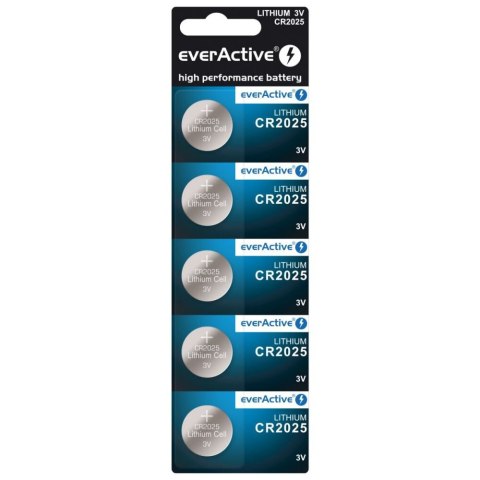 Bateria litowa guzikowa everActive CR2025 3V blister 5szt Baltrade Sp. z o. o.