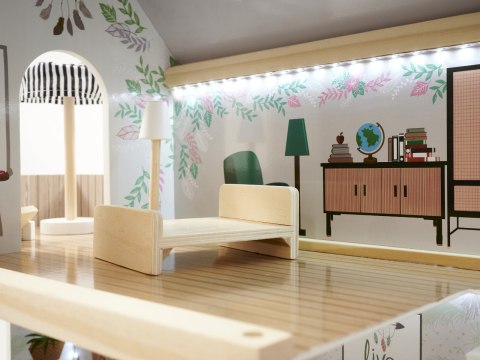 Domek dla lalek drewniany LULILO FLORO boho LED 78cm Kik Sp. z o. o. Sp. k.