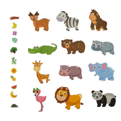 Książeczka magnetyczna układanka puzzle na magnes zwierzęta safari 47el. Kik Sp. z o. o. Sp. k.