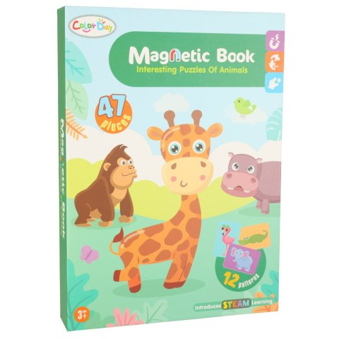 Książeczka magnetyczna układanka puzzle na magnes zwierzęta safari 47el. Kik Sp. z o. o. Sp. k.
