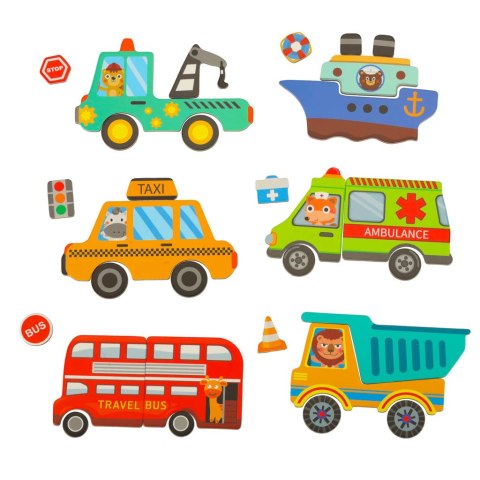 Książeczka magnetyczna układanka puzzle z magnesem środki transportu Kik Sp. z o. o. Sp. k.