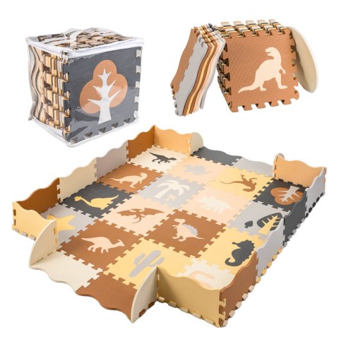 Mata edukacyjna piankowa puzzle brązowa 143 x 143 cm 36 elementów Kik Sp. z o. o. Sp. k.