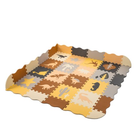 Mata edukacyjna piankowa puzzle brązowa 143 x 143 cm 36 elementów Kik Sp. z o. o. Sp. k.