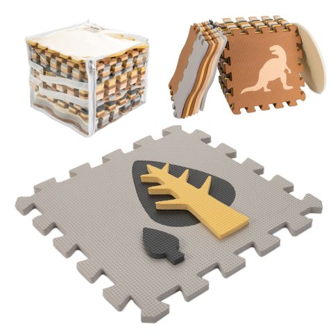 Mata edukacyjna piankowa puzzle brązowa 143 x 143 cm 36 elementów Kik Sp. z o. o. Sp. k.